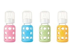 Lifefactory Glass Baby Bottle with Protective Silicone Sleeve