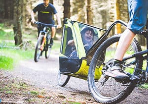 bicycle and baby carrier